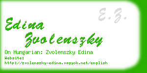 edina zvolenszky business card